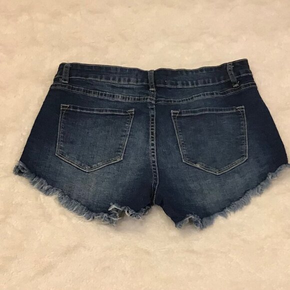 KanCan 13 (30) Denim Women’s Shorts Frayed Hem Jeans Cutoffs Stretch KC6033M - Picture 4 of 9